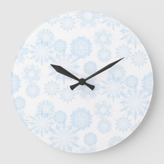 Schneeflockenmuster Große Wanduhr (Vorderseite)