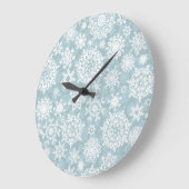 Schneeflockenmuster Große Wanduhr (Winkel)