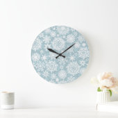 Schneeflockenmuster Große Wanduhr (Zuhause)