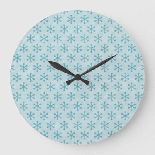Schneeflockenmuster Große Wanduhr (Vorderseite)