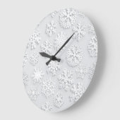 Schneeflockenmuster Große Wanduhr (Winkel)