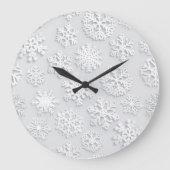 Schneeflockenmuster Große Wanduhr (Vorderseite)