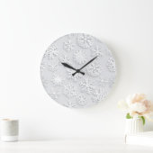 Schneeflockenmuster Große Wanduhr (Zuhause)