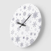 Schneeflockenmuster Große Wanduhr (Winkel)