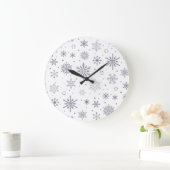 Schneeflockenmuster Große Wanduhr (Zuhause)