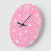 Schneeflockenmuster Große Wanduhr (Winkel)