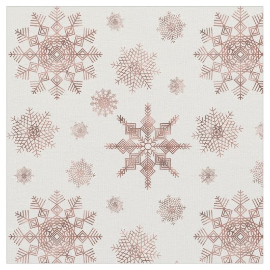 Schneeflockenmuster in Imitaten Rose Gold-Look Far Stoff (Nahaufnahme)