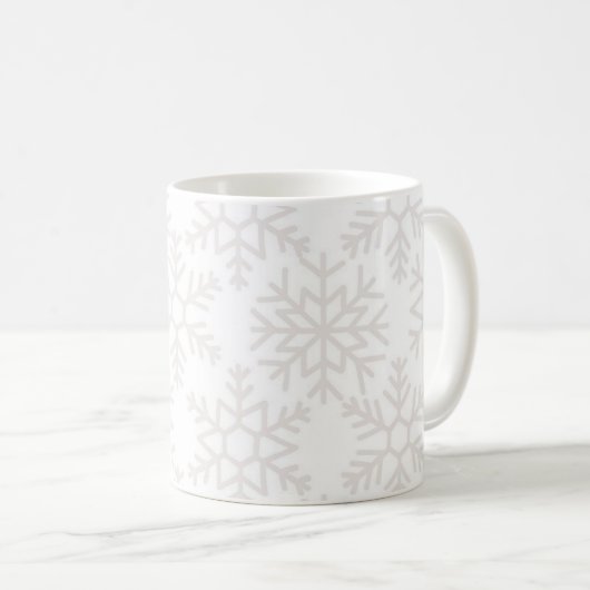 Schneeflockenmuster Kaffeetasse (VorderseiteRechts)