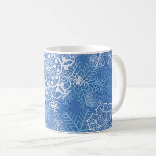 Schneeflockenmuster Kaffeetasse (VorderseiteRechts)