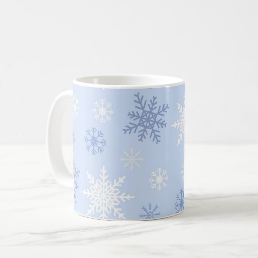 Schneeflockenmuster Kaffeetasse (Vorderseite Links)