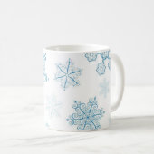 Schneeflockenmuster Kaffeetasse (VorderseiteRechts)