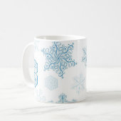 Schneeflockenmuster Kaffeetasse (Vorderseite Links)