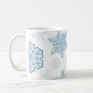 Schneeflockenmuster Kaffeetasse