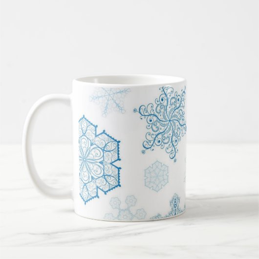Schneeflockenmuster Kaffeetasse (Links)