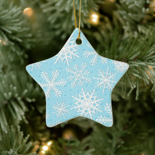 Schneeflockenmuster Keramik Ornament