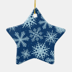 Schneeflockenmuster Keramik Ornament