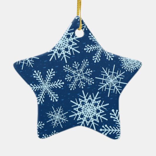 Schneeflockenmuster Keramik Ornament (Hinten)