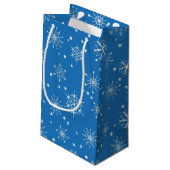 Schneeflockenmuster Kleine Geschenktüte (Rückseite Schrägansicht)