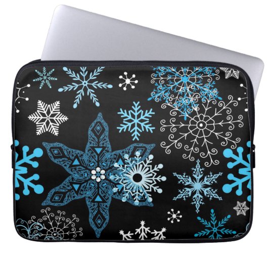 Schneeflockenmuster Laptopschutzhülle (Vorderseite)