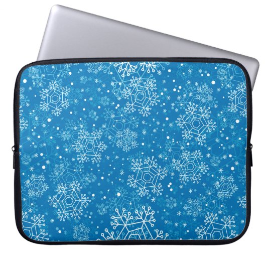 Schneeflockenmuster Laptopschutzhülle (Vorderseite)