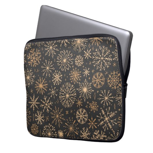 Schneeflockenmuster Laptopschutzhülle (Vorderseite Links)