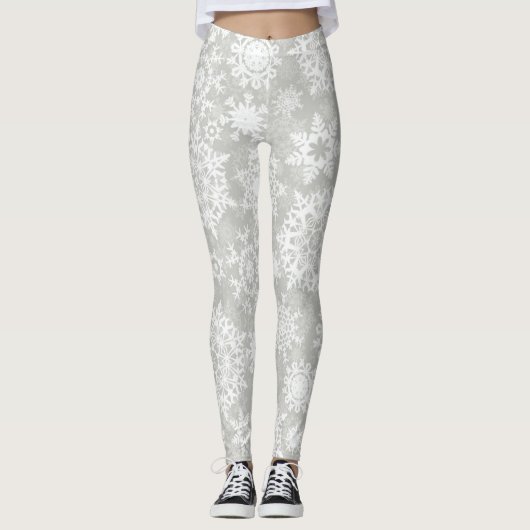 Schneeflockenmuster Leggings (Vorderseite)