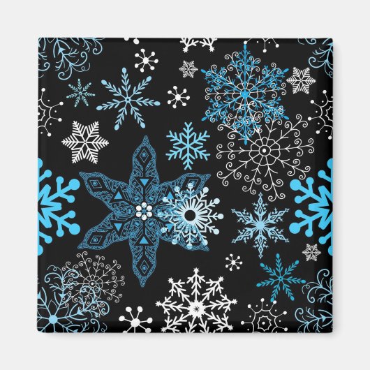 Schneeflockenmuster Magnet (Vorne)