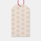 Schneeflockenmuster mit rosa Schleife Geschenkanhänger (Rückseite)