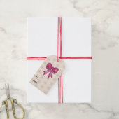 Schneeflockenmuster mit rosa Schleife Geschenkanhänger (Mit Garn)