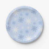 Schneeflockenmuster Pappteller (Vorderseite)