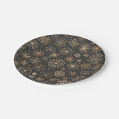 Schneeflockenmuster Pappteller (Schrägansicht)