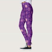 Schneeflockenmuster Pink D Lila BG Leggings (Links)