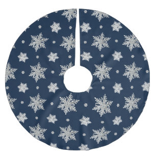 Schneeflockenmuster Polyester Weihnachtsbaumdecke