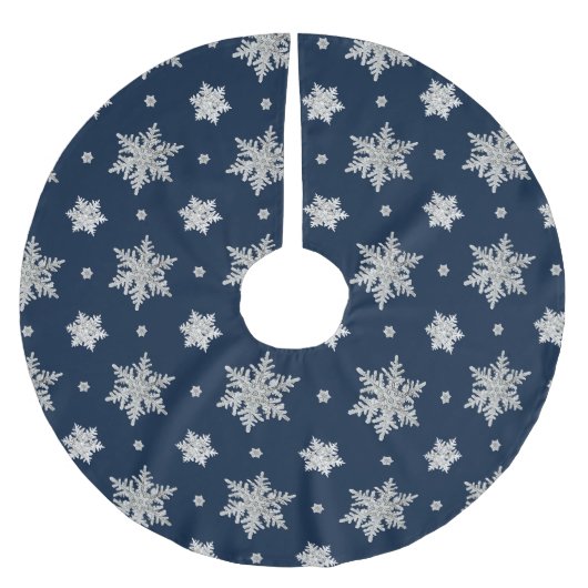 Schneeflockenmuster Polyester Weihnachtsbaumdecke (Vorderseite)