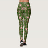 Schneeflockenmuster Rosa D Grüne BG Leggings (Rückseite)