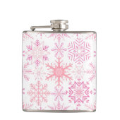 Schneeflockenmuster Rosa Flachmann (Vorderseite)