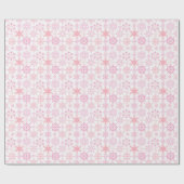 Schneeflockenmuster Rosa Geschenkpapier (Flach)