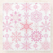 Schneeflockenmuster Rosa Glasuntersetzer (Vorderseite)
