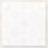 Schneeflockenmuster Rosa Glasuntersetzer (Rückseite)