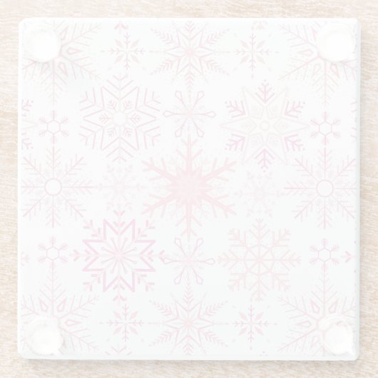 Schneeflockenmuster Rosa Glasuntersetzer (Rückseite)