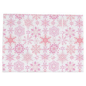 Schneeflockenmuster Rosa Große Geschenktüte (Rückseite)