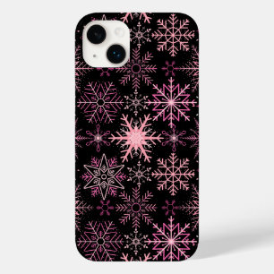 Schneeflockenmuster Rosa Schwarzes BG Case-Mate iPhone 14 Plus Hülle