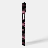 Schneeflockenmuster Rosa Schwarzes BG Case-Mate iPhone Hülle (Rückseite / Rechts)