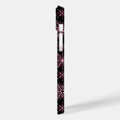 Schneeflockenmuster Rosa Schwarzes BG Case-Mate iPhone Hülle (Rückseite / Links)