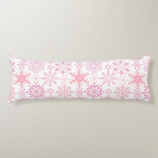 Schneeflockenmuster Rosa Seitenschläferkissen (Vorderseite)