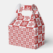 Schneeflockenmuster Rot-Karo Geschenkschachtel (Rückseite)