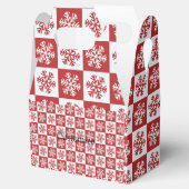 Schneeflockenmuster Rot-Karo Geschenkschachtel (Geöffnet)