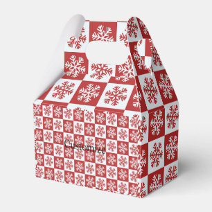 Schneeflockenmuster Rot-Karo Geschenkschachtel