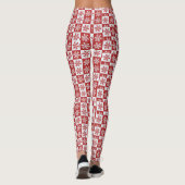 Schneeflockenmuster Rot-Karo Leggings (Rückseite)