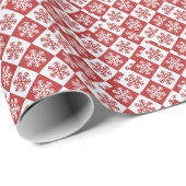 Schneeflockenmuster Rot/Weiß-Karo Thunder_Cove Geschenkpapier (Rolleneckpunkt)